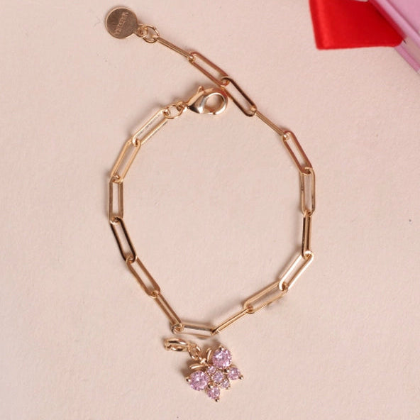 Schmetterling Charm – Pink Zirkonia Clip-Anhänger