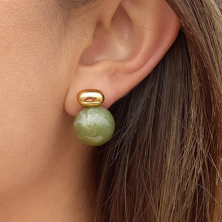 Velisse Green Marble Ohrringe