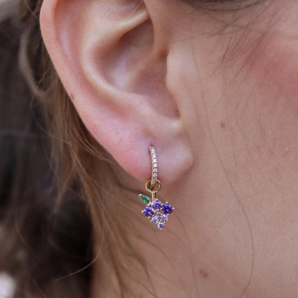 Muscat Charm Trauben-Anhänger mit violetten & grünen Zirkonen