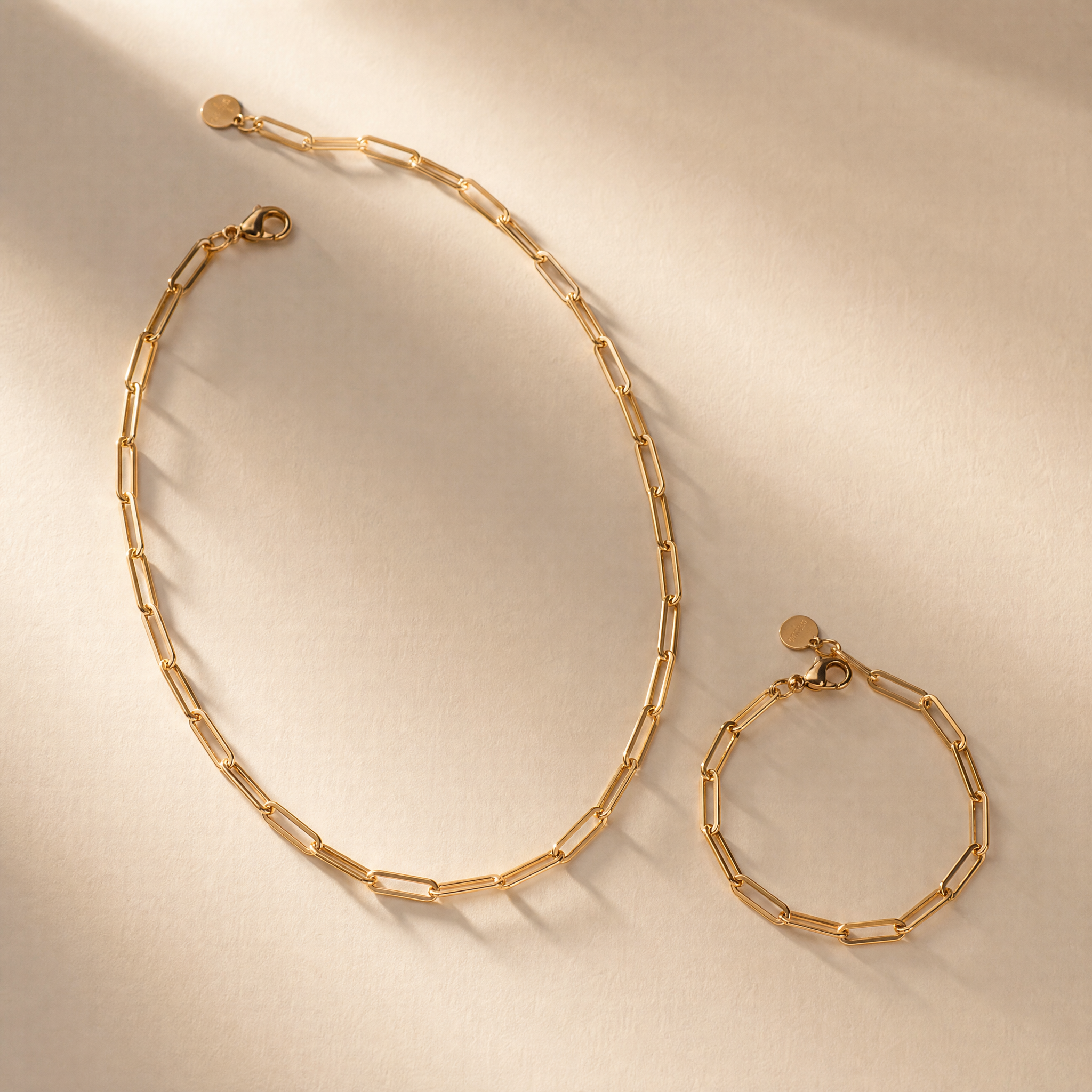 Elena Signatur Set Gold | Modulare Clip Halskette & Armband