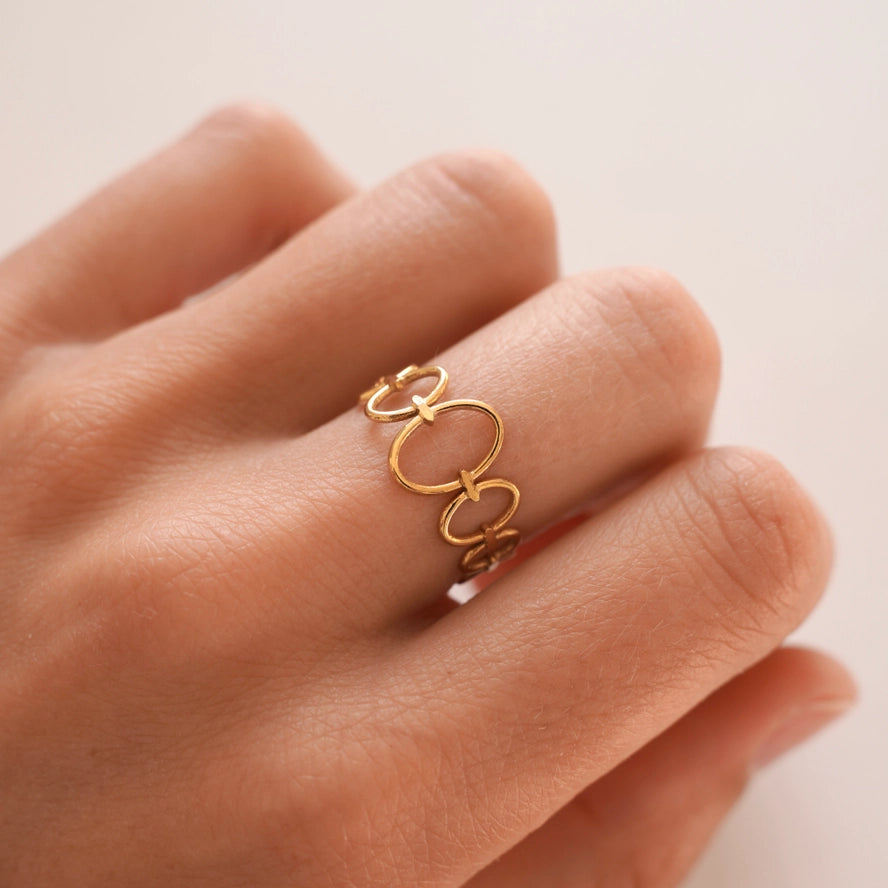 Offener Oval Ring aus Edelstahl