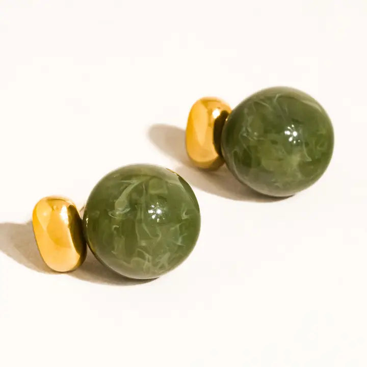 Velisse Green Marble Ohrringe