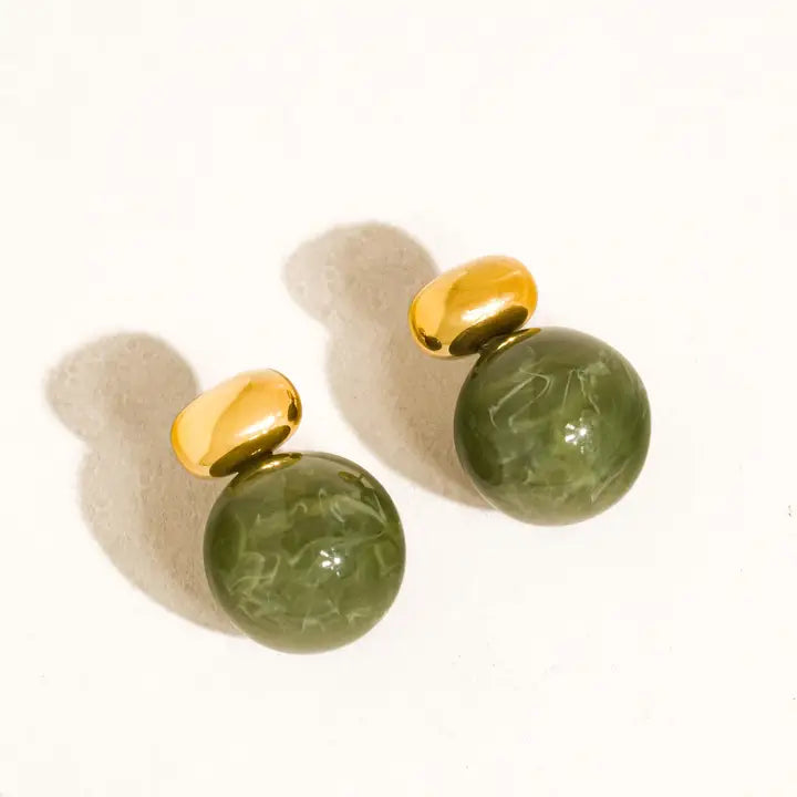 Velisse Green Marble Ohrringe